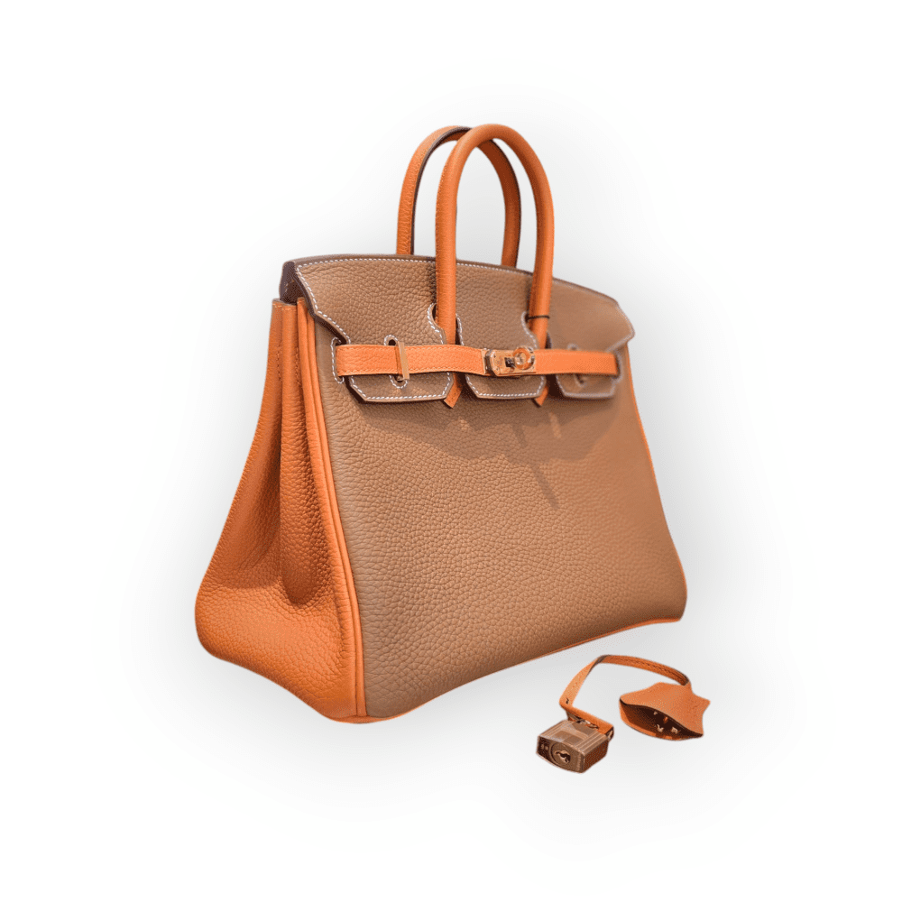 Pre-Owned Hermes Sac Birkin 25 Veau Perso Serie Togo Gold Hardware - Image 2