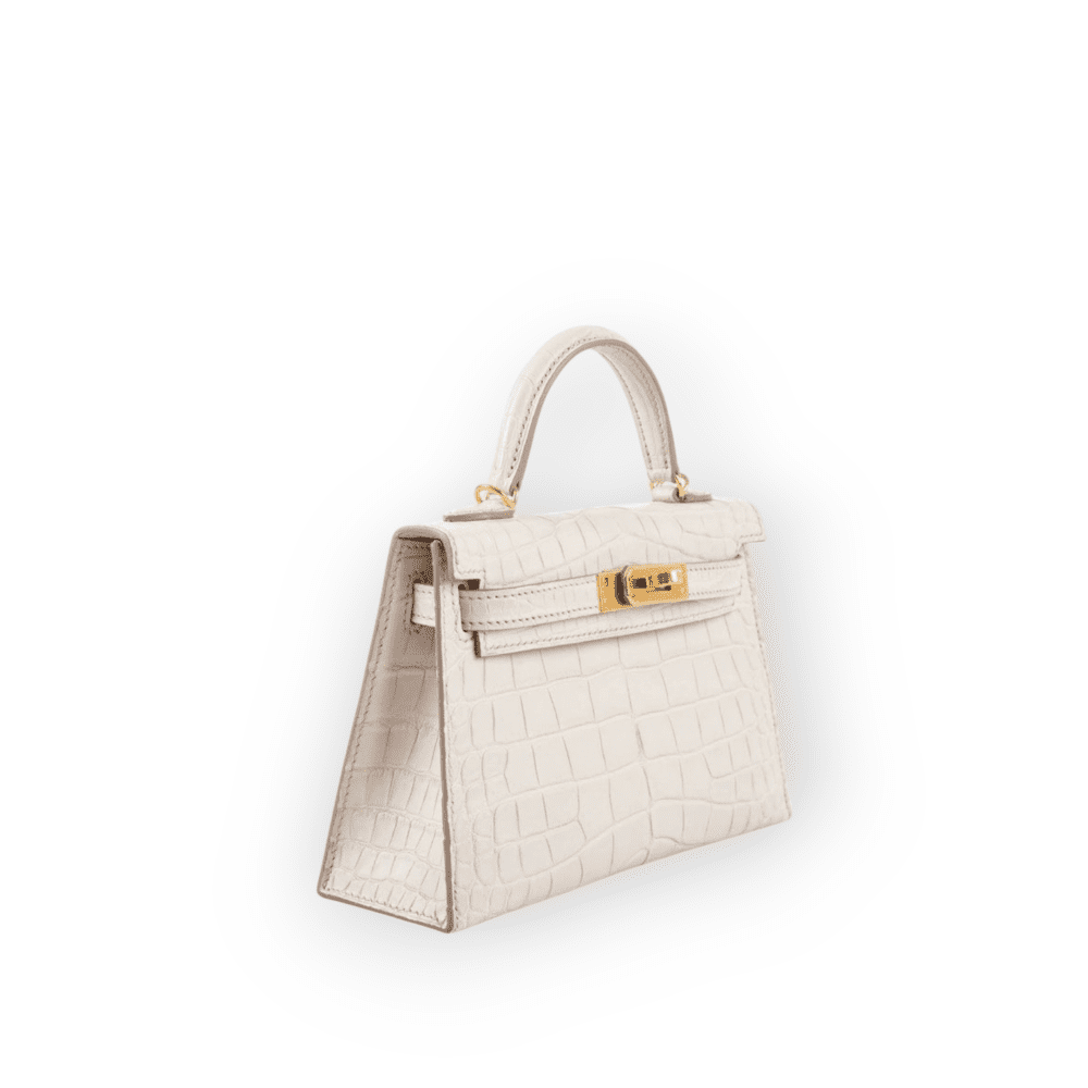 Pre-Owned Hermes Kelly Sellier 20 Beton Matte Alligator Gold Hardware - Image 3