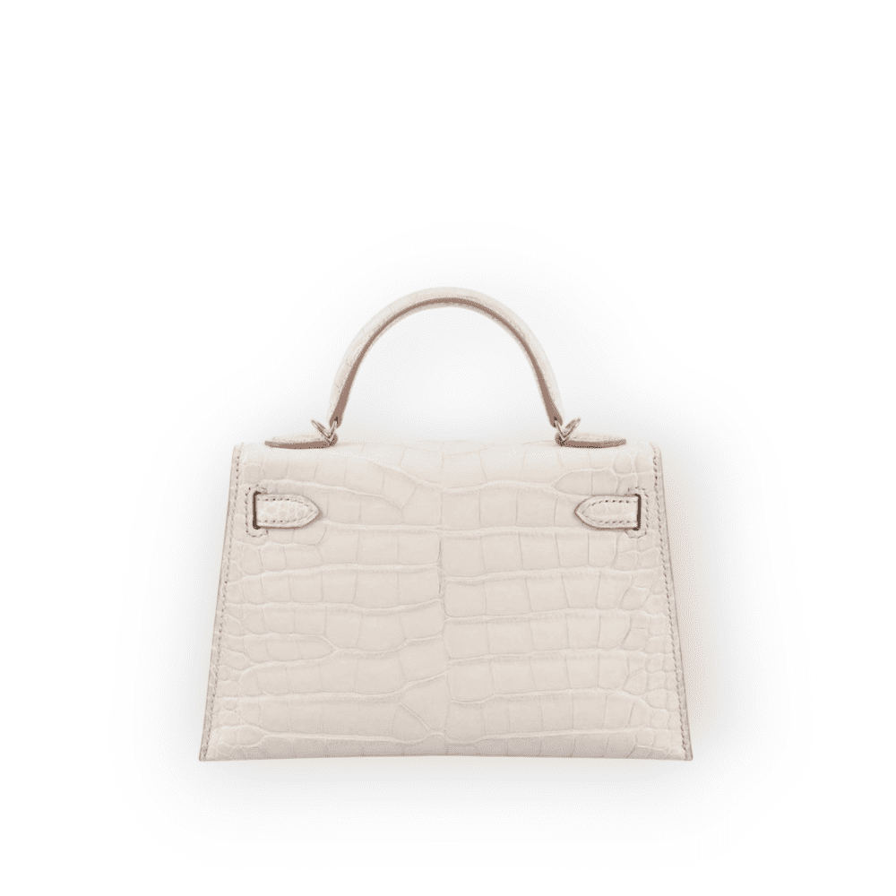 Pre-Owned Hermes Kelly Sellier 20 Beton Matte Alligator Gold Hardware - Image 4