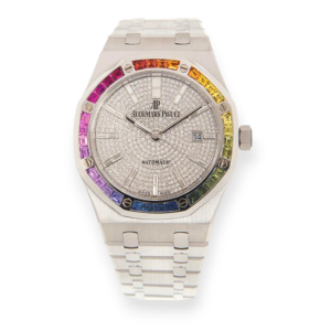 Pre-owned Audemars Piguet Royal Oak 41mm Rainbow Automatic Diamond Dial White Gold 15413BC.YY.1220BC.01