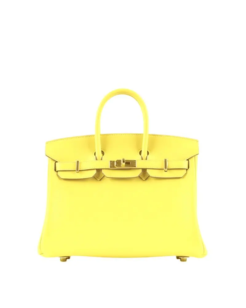 Pre-Owned Hermes Birkin 25 Veau Swift Lime With GHW