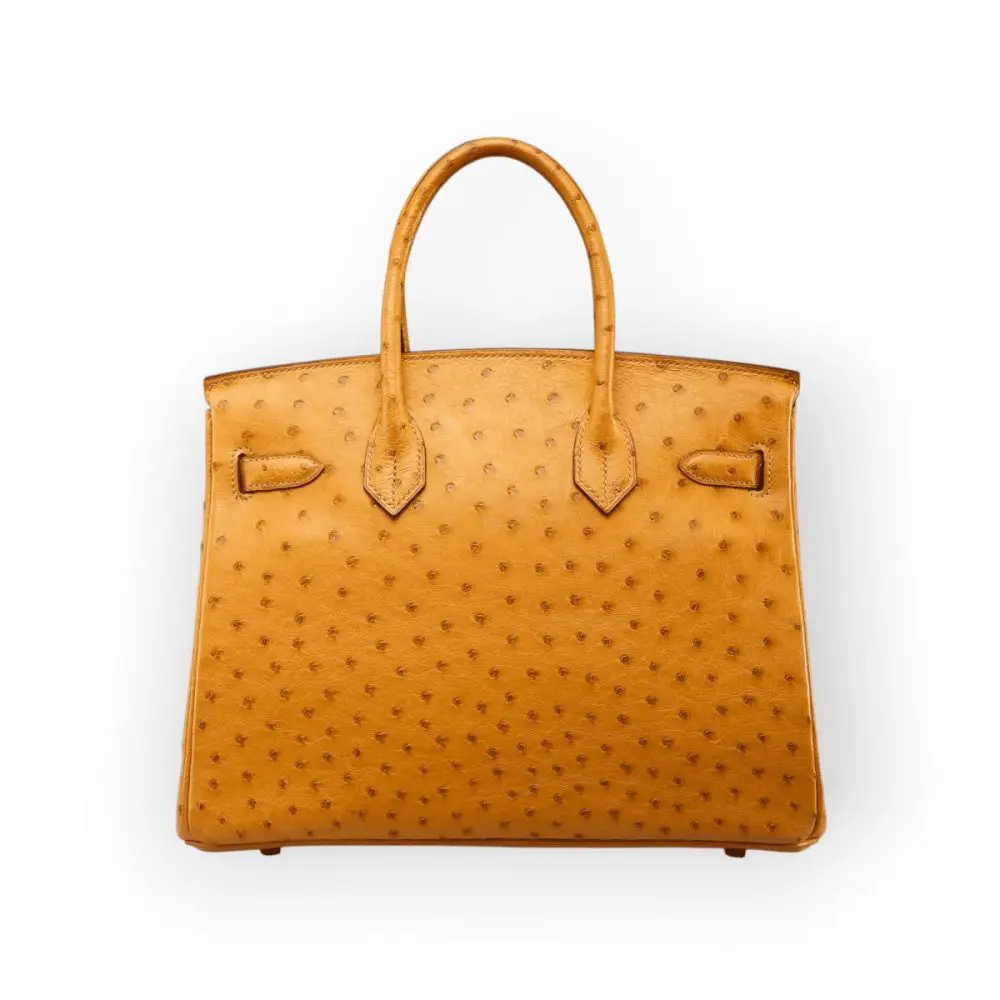 Pre-Owned Hermes Birkin 30 Tamac Camel Autruche Ostrich Gold Hardware - Image 4