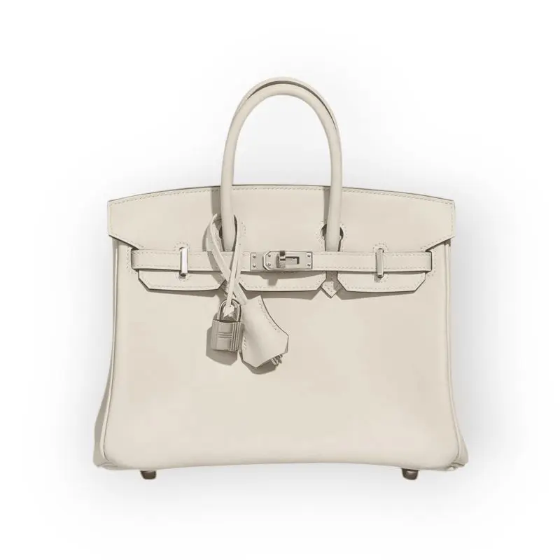 Pre-Owned Hermes Birkin 25 Veau Swift Mushroom With PHW