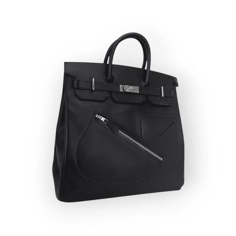 Pre-Owned Hermes Birkin 40 Hac Veau Volupto Leather "Rock'' With Palladium Hardware