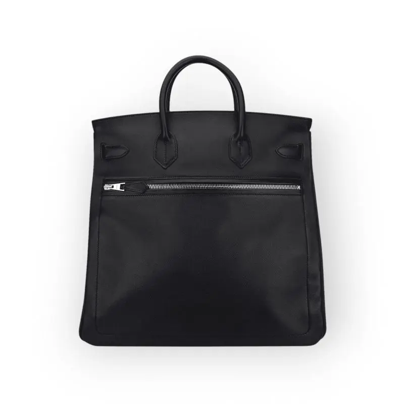 Pre-Owned Hermes Birkin 40 Hac Veau Volupto Leather "Rock'' With Palladium Hardware