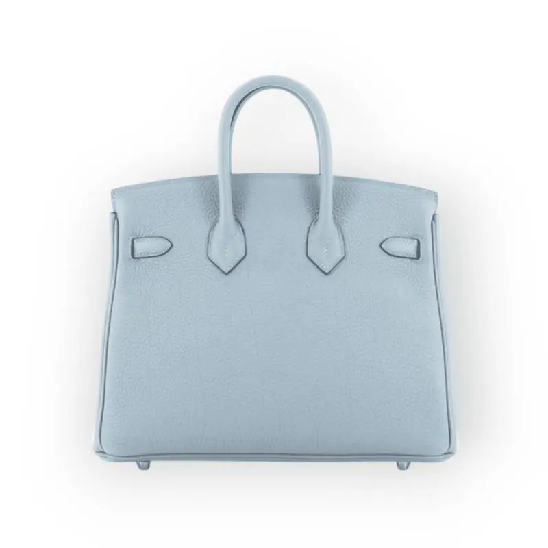 Pre-Owned Hermes Birkin 25 Blue Lin Verso Togo Leather PHW
