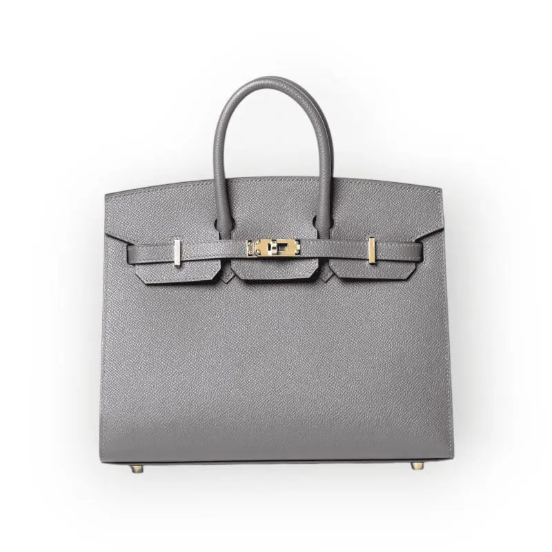Pre-Owned Hermes Birkin 25 Sellier Gris Mayer Bag Epsom Leather GHW