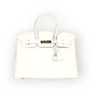 Pre-Owned Hermes Birkin 35 White Epsom Leather GHW