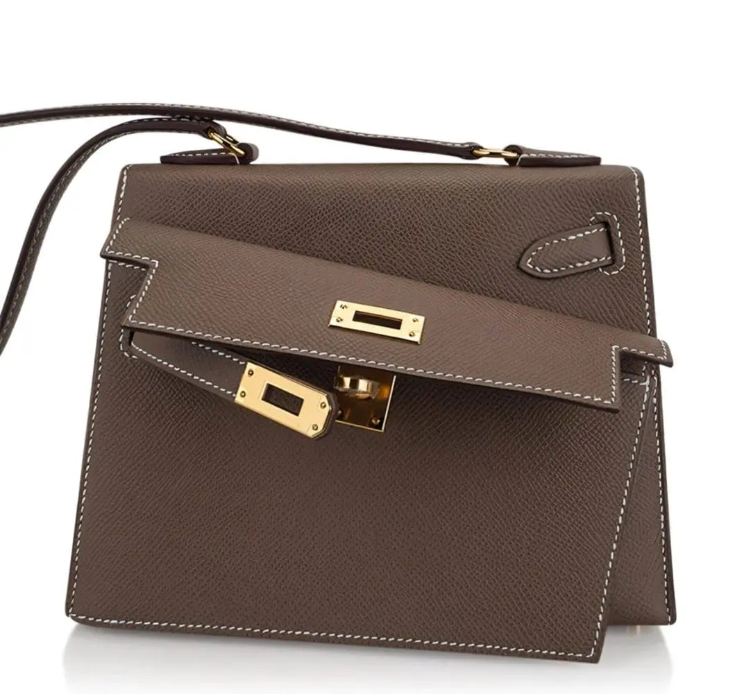 Pre-Owned Hermes Kelly 20 Sellier en Desordre Etoupe Epsom Leather - Image 2