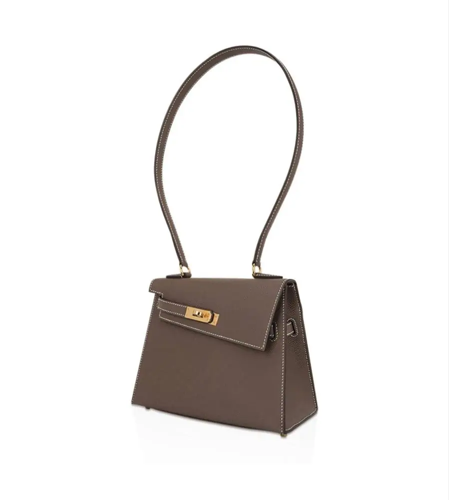 Pre-Owned Hermes Kelly 20 Sellier en Desordre Etoupe Epsom Leather - Image 4