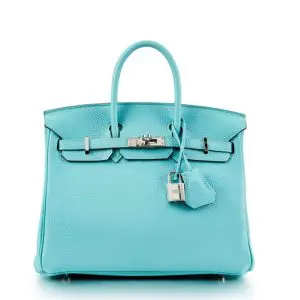 Pre-Owned Hermes Birkin 30 Togo Bleau Atoll With Palladium Hardware