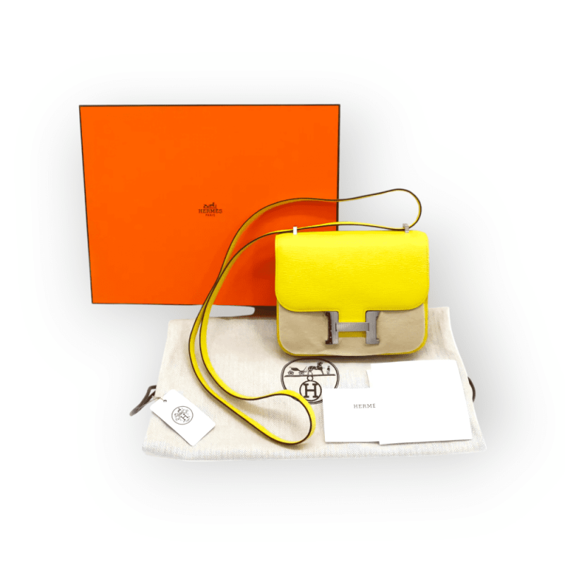 Pre-Owned Hermes Constance 18 Epsom Soufre With Palladium Hardware