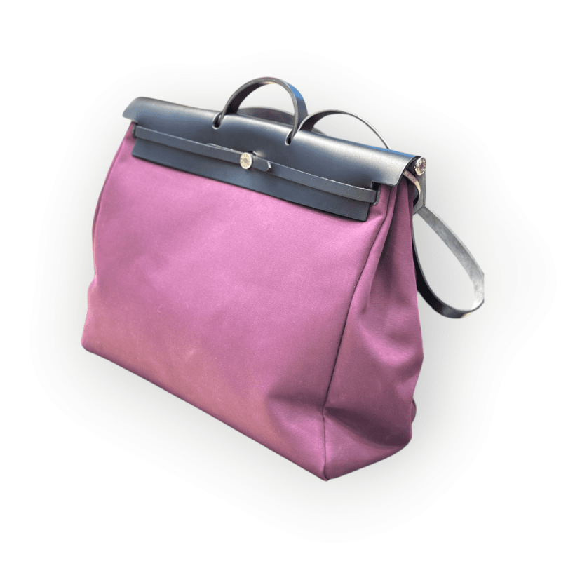 Pre-Owned Hermes Herbag Zip Retourne Cabine 50 Purple with Palladium Hardware