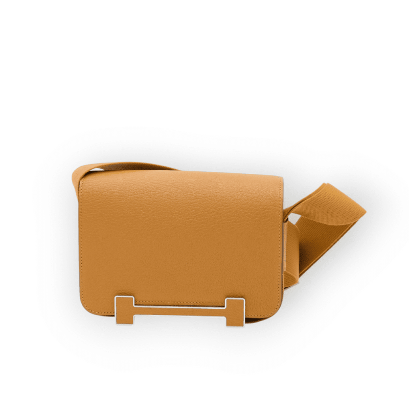 Pre-Owned Hermes Geta Caramel Chevre Mysore Leather With Palladium Hardware