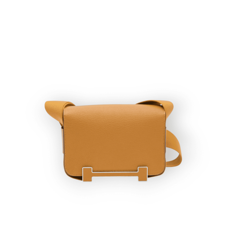 Pre-Owned Hermes Geta Caramel Chevre Mysore Leather With Palladium Hardware
