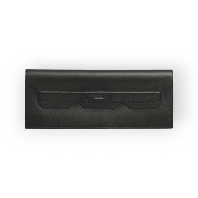 Pre-Owned Hermes Shadow Clutch Veau Swift Noir / Black