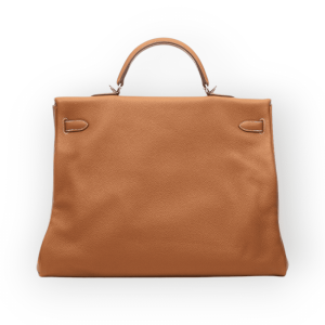 Pre-Owned Hermes Kelly Relax 50 Gold in Taurillon Novillo leather With Palladium Hardware