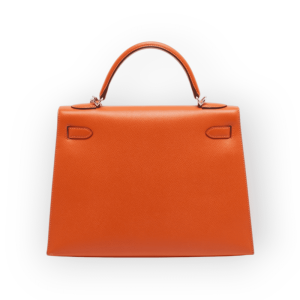 Pre-Owned Hermes Kelly 35 Sellier Epsom Veau Orange Palladium Hardware