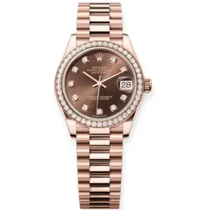 Pre-Owned Rolex DateJust 31mm Chocolate Diamond Dial President Bracelet 278285RBR-0006