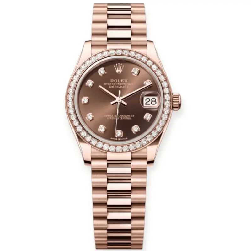 Pre-Owned Rolex DateJust 31mm Chocolate Diamond Dial President Bracelet 278285RBR-0006