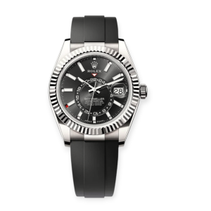 Pre-Owned Rolex Sky-Dweller 42mm WhiteGold Black Index Dial Oysterflex 336239