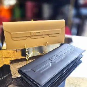 Pre-Owned Hermes Shadow Clutch Veau Swift bronze