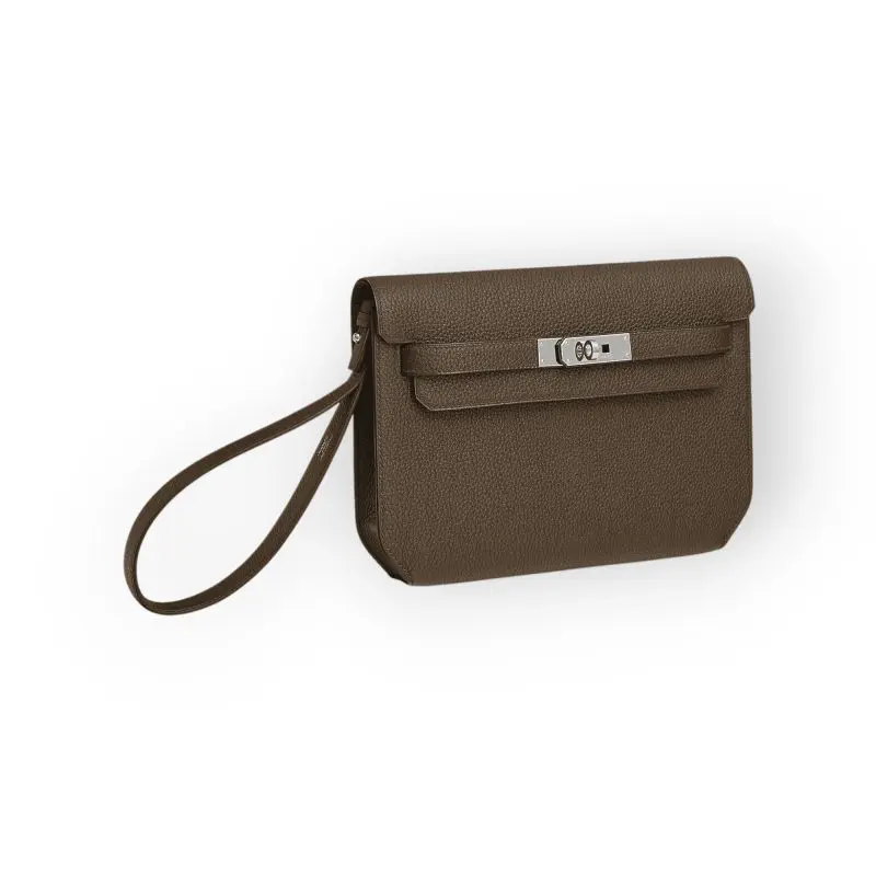 Pre-Owned Hermes Kelly Depeche 25 Ecorce Epsom Leather With Palladium Hardware