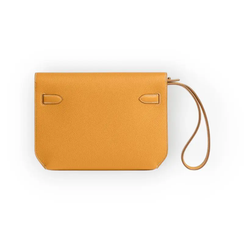 Pre-Owned Hermes Kelly Depeche 25 Pouch Natural Sable Togo Leather PHW