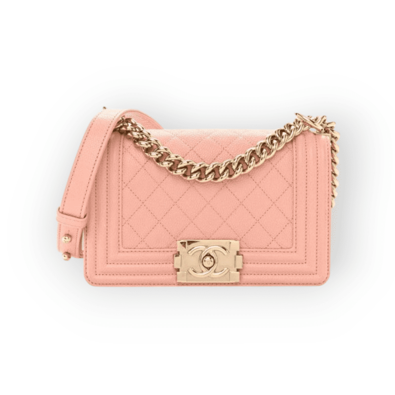 Pre-Owned Chanel Boy Medium Caviar Quilted Pink GHW
