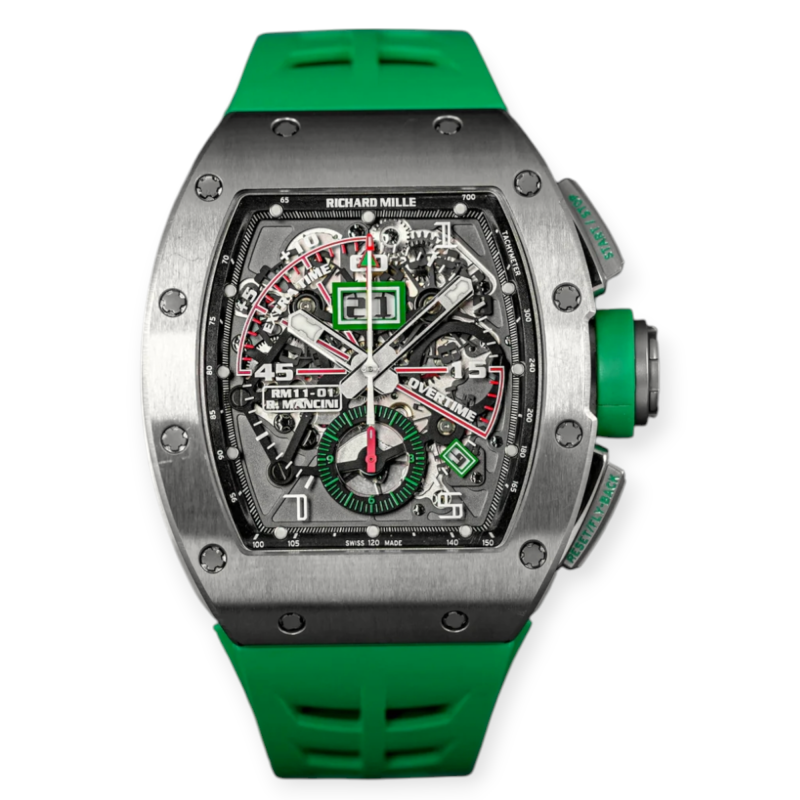 Pre-owned Richard Mille RM 11-01 Roberto Mancini Titanium Skeleton Dial Men's Watch