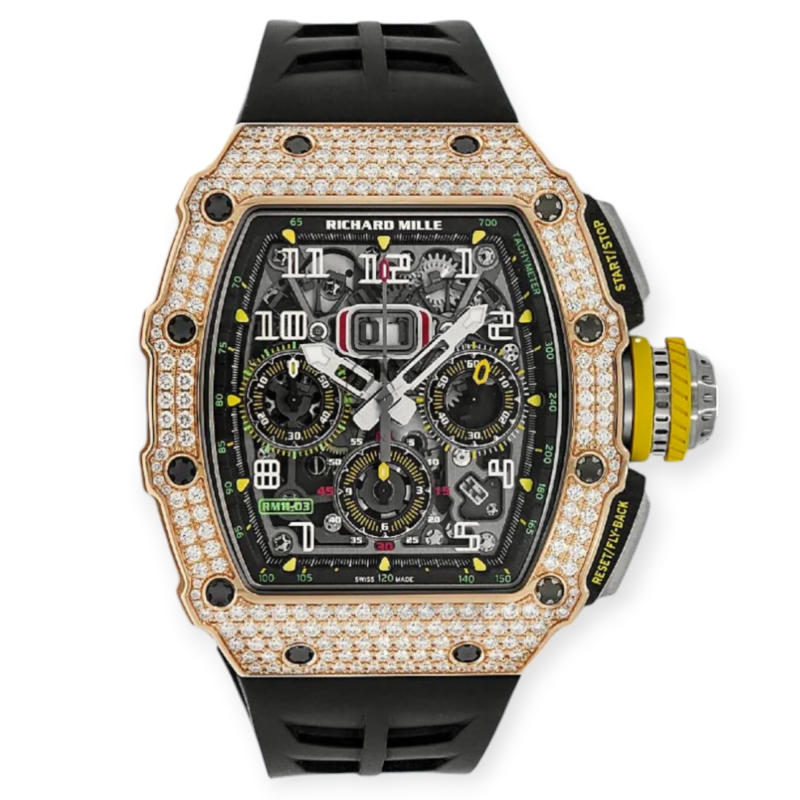 Pre-owned Richard Mille RM 11-03 Rose Gold & Titanium Diamond-Set Case Flyback Chronograph