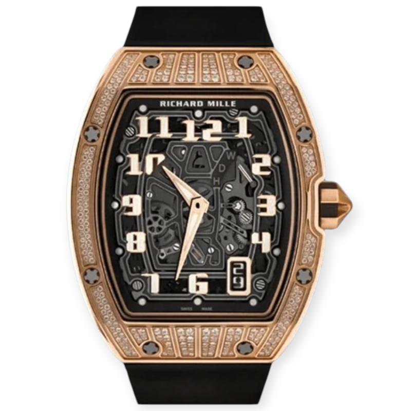 Pre-owned Richard Mille RM 67-01 Extra Flat Rose Gold Diamond Automatic