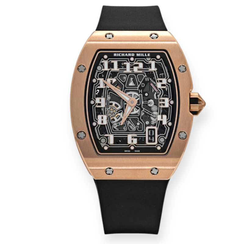 Pre-owned Richard Mille RM 67-01 Extra Flat Rose Gold Skeleton Dial