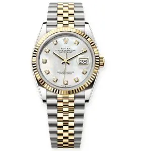 Pre-owned Rolex DateJust 36mm MOP-Diamond Set Dial Jubilee 126233-0023