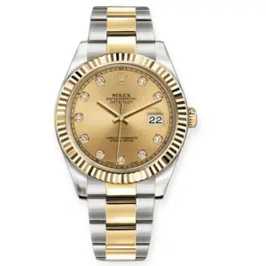 Pre-owned Rolex DateJust II 41mm Steel & Yellow Gold Champagne Diamond Dial Oyster 116333
