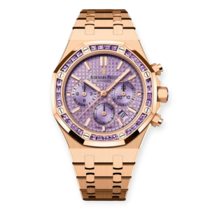 Pre-owned Audemars Piguet Royal Oak Chronograph Rose Gold 38mm Amethysts Purple Dial 26319OR.AY.1256OR.01