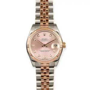 Pre-Owned Rolex DateJust 31mm Pink Diamond-Set Dial Jubilee Bracelet 178271
