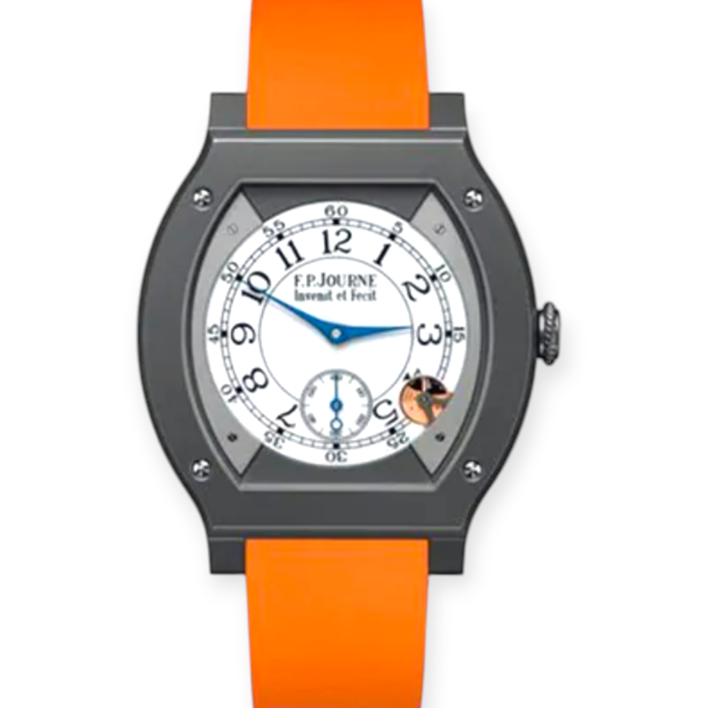 Pre-Owned F.P Journe Elegante Titalyt 48mm Titanium Orange Strap Men's Watch