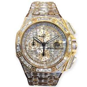 Pre-Owned Audemars Piguet Offshore Rose Gold 44mm Paved-Diamonds Afterset