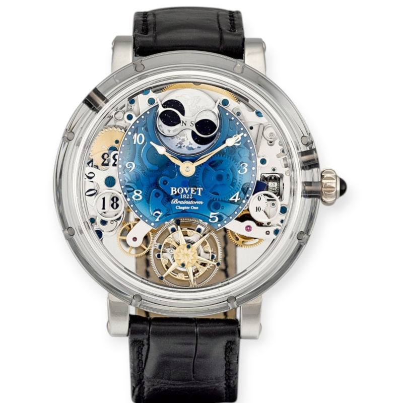 Pre-Owned Bovet Recital 26 Brainstorm Chapter One Blue Quartz Dial Limited of 60 Sapphire & Titanium 48mm R260002-18