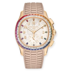 Pre-owned Patek Philippe Aquanaut Luce "Rainbow" Rose Gold 39.9mm 7968-300R-001