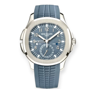 Pre-Owned Patek Philippe Aquanaut Travel Time White Gold Blue-Grey Dial 40.8mm 5164G-001