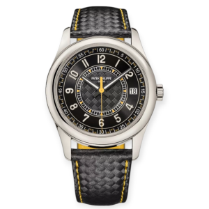 Pre-owned Patek Philippe Calatrava Ebony Black Carbon Motif Dial White Gold 40mm 6007G-001