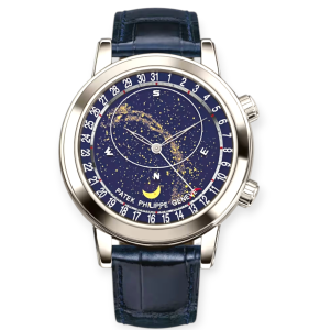 Pre-owned Patek Philippe Grand Complications Celestial Platinum 44mm Blue Dial 6102P-001
