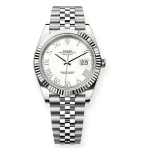 Pre-Owned Rolex DateJust 41mm White Roman Dial Index Dial Jubilee 126334-0024