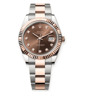 Pre-Owned Rolex DateJust Steel & Rose Gold 41mm Chocolate Diamond-Set Dial  126331-0003