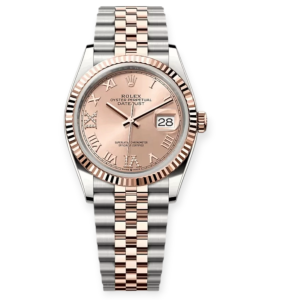 Pre-owned Rolex DateJust Steel & Rose Gold Pink Diamond Set Dial 36mm Jubilee 126231-0027