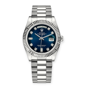 Pre-Owned Rolex DayDate 36mm Blue Ombre Diamond-Set Dial President 128239-0023