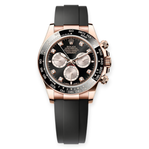 Pre-Owned Rolex Daytona Rose Gold 40mm Bright Black & Sundust Diamond-Set Dial 126515LN-0004