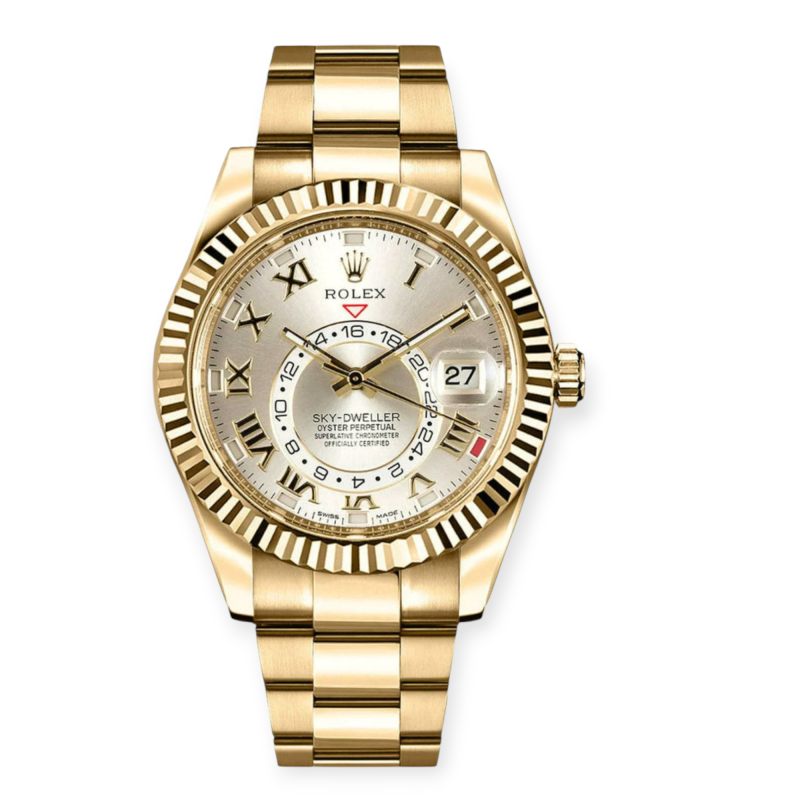 Pre-Owned Rolex Sky-Dweller Full Yellow Gold 42mm Gold Index-Dial 326938